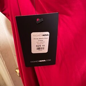 Fashion Nova Burgundy Midi Dress